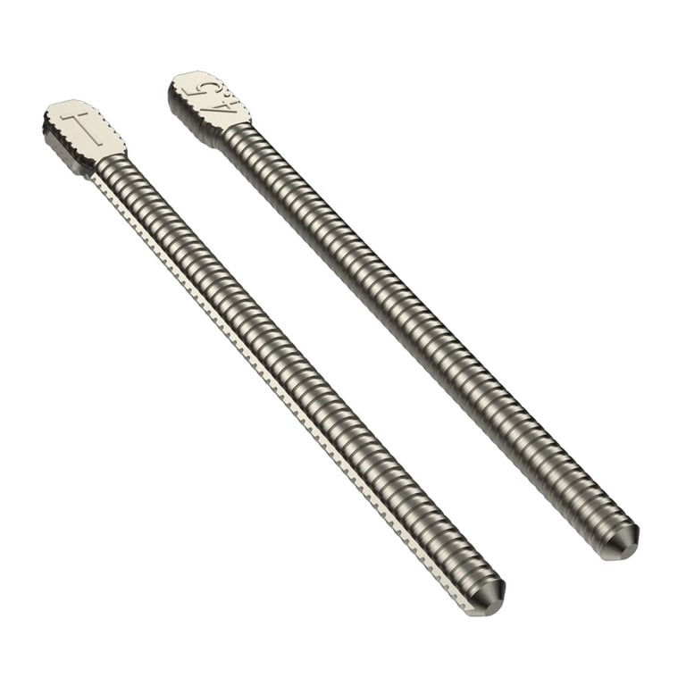 Mecodont #4.5 Titanium Parallel Sided Post, Grey, 10/Pk. Serrated for optimum retention. Vented
