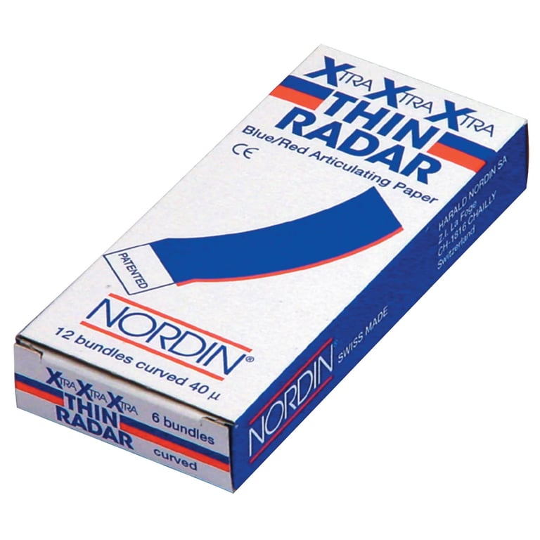 Nordin XXX-Thin Radar Curved Articulating Paper, Blue/Red, 40µ, 12 Sheets, 12/Pk. Provides