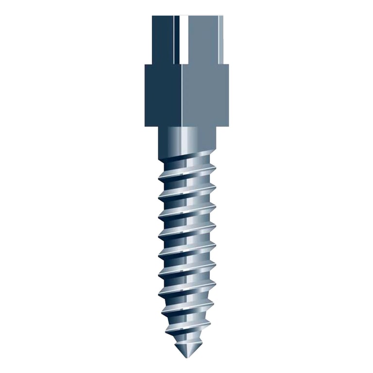Nordin Titanium S1 Conical Cross Head Screw Posts, Ø1.05mm x 7.8mm, 6/Pk