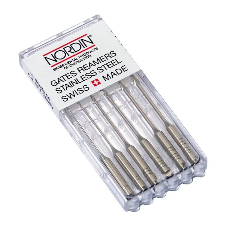 Nordin Stainless Steel RA 32mm Gates-Glidden Reamer, Assorted No.1-6, 6/Pk. Ideal to enlarge