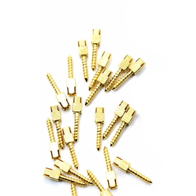 Screw Posts Golden plated Cylindrical Cross Head Refill S1, lead free alloy, 12 Screw Posts