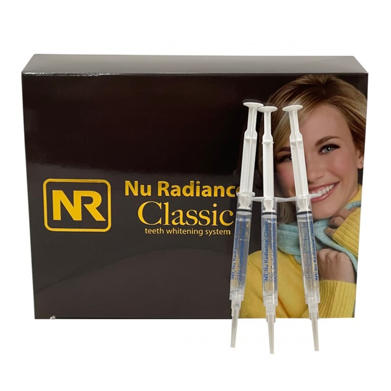 Nu Radiance Classic 16% Teeth Whitening Gel with Dispensing Tips, 3mL Syringe, 50/Pk