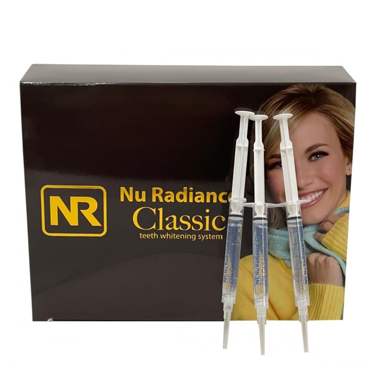 Nu Radiance Classic 22% Teeth Whitening Gel with Dispensing Tips, 3mL Syringe, 50/Pk