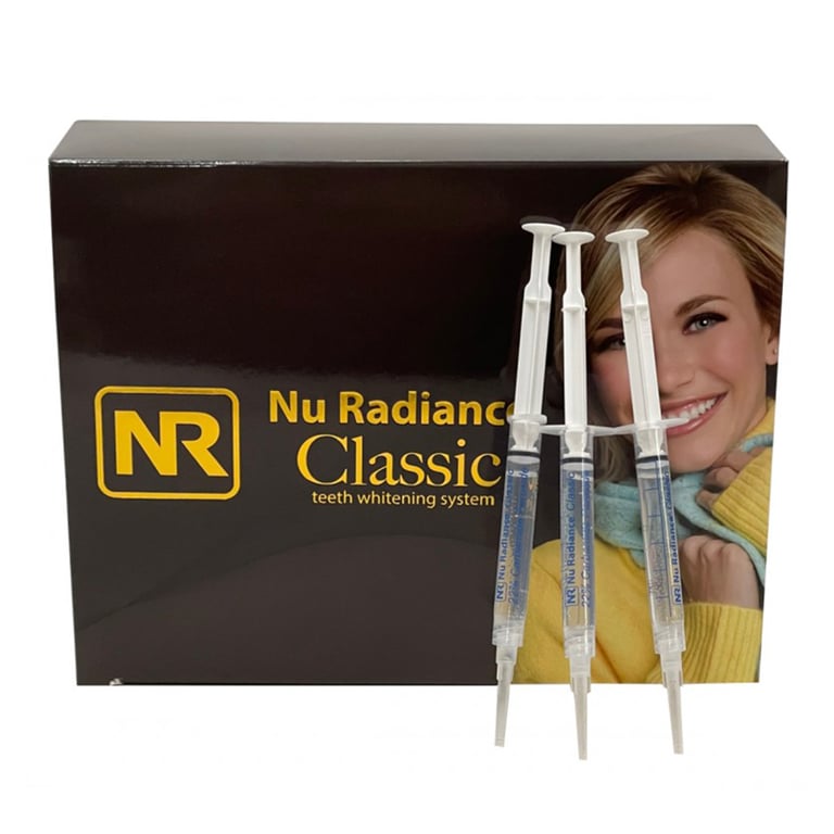 Nu Radiance Classic 30% Teeth Whitening Gel with Dispensing Tips, 3mL Syringe, 50/Pk