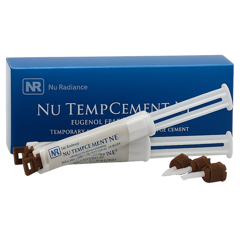 Nu TempCement NE Non-Eugenol Polymeric Temporary Cement, 5.5gm Syringe Kit. Includes: 2 x 5.5gm