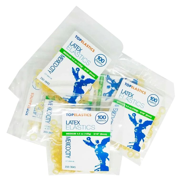 TOP ELASTICS City Series Mexico City Latex Elastics, Medium 4.5 Oz. / 3/16", Natural Color