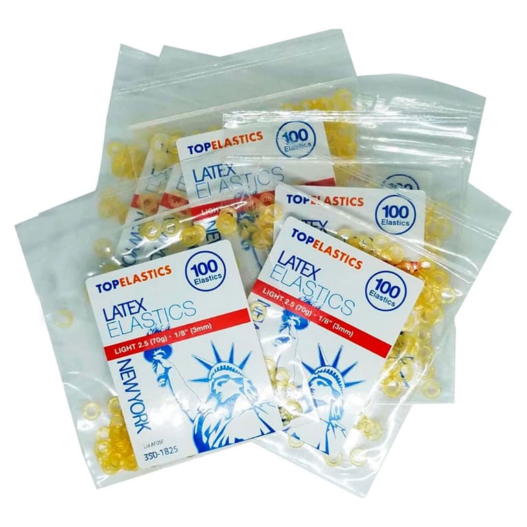 TOP ELASTICS City Series New York Latex Elastics, Light 2.5 Oz. / 1/8", Natural Color, 5000/Box