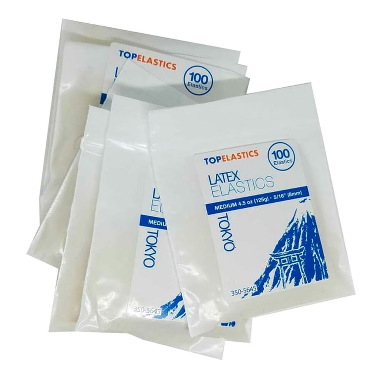 TOP ELASTICS City Series Tokyo Latex Elastics, Medium 4.5 Oz. / 5/16", Natural Color, 5000/Box