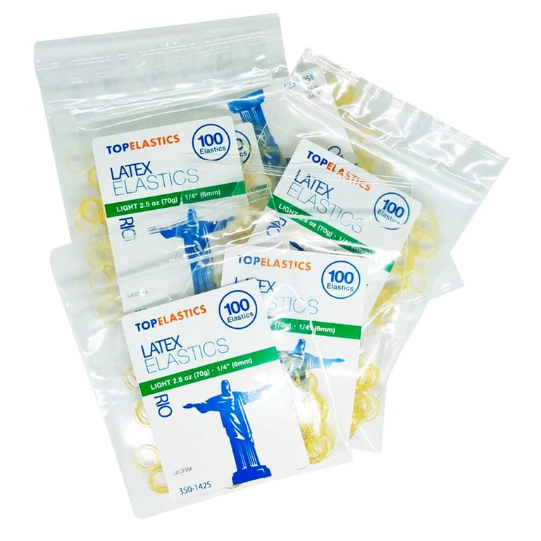 TOP ELASTICS City Series Rio Latex Elastics, Light 2.5oz / 1/4'', Natural Color, 5000/Box. Made