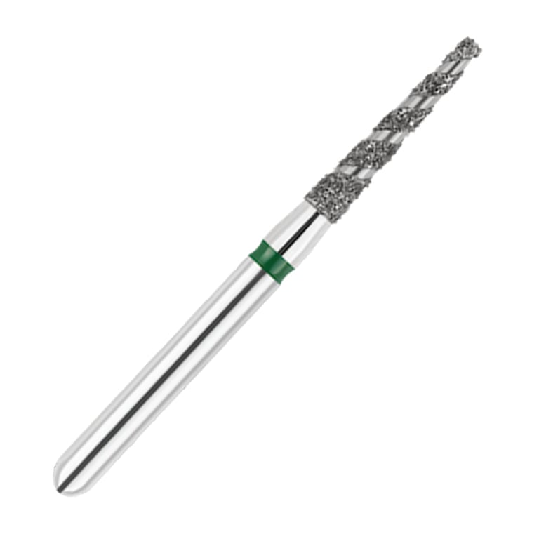 ODS Turbo ODS Spiralkool FG #847T.014 Coarse Grit Flat End Taper Diamond Turbo Cutting Bur, 5/Pk
