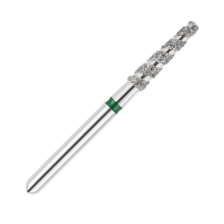 ODS Turbo ODS Spiralkool FG #847T.019 Coarse Grit Flat End Taper Diamond Turbo Cutting Bur, 5/Pk