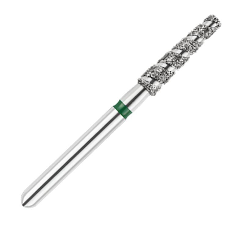 ODS Turbo ODS Spiralkool FG #847T.020 Coarse Grit Flat End Taper Diamond Turbo Cutting Bur, 5/Pk