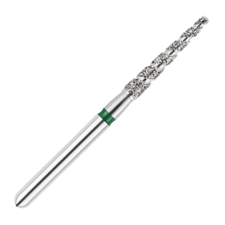 ODS Turbo ODS Spiralkool FG #848T.016 Coarse Grit Flat End Taper Diamond Turbo Cutting Bur, 5/Pk