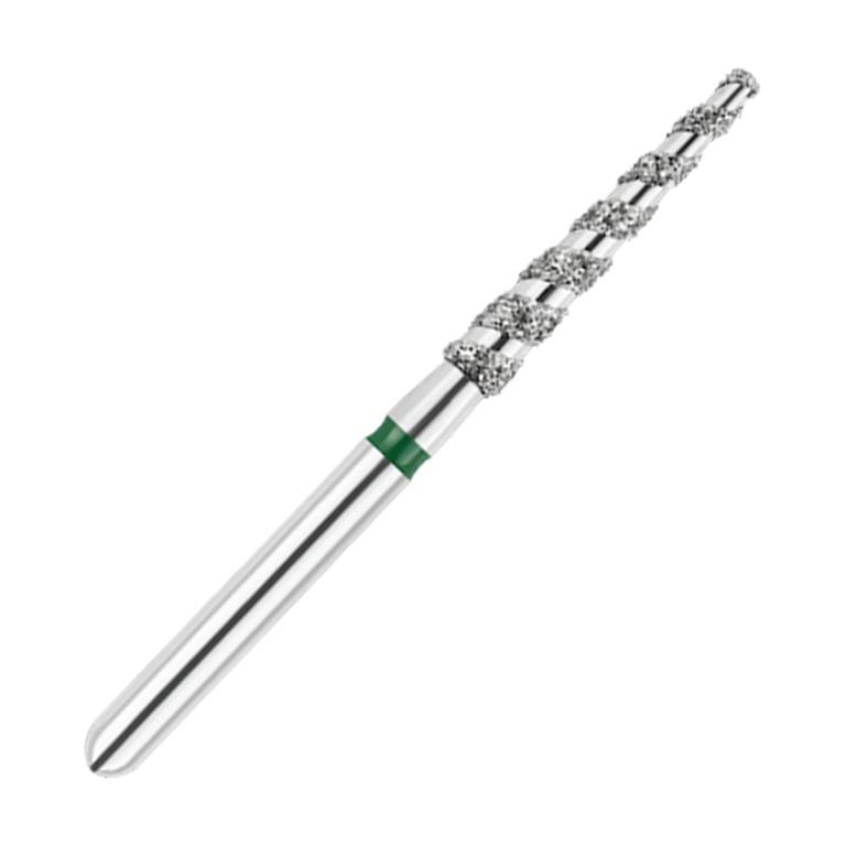 ODS Turbo ODS Spiralkool FG #848T.018 Coarse Grit Flat End Taper Diamond Turbo Cutting Bur, 5/Pk