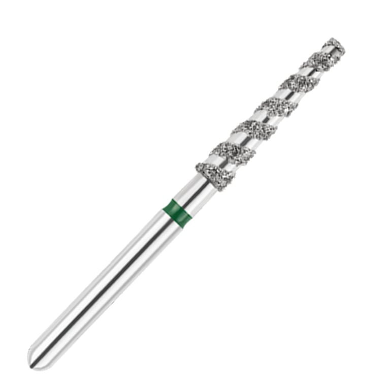 ODS Turbo ODS Spiralkool FG #848T.020 Coarse Grit Flat End Taper Diamond Turbo Cutting Bur, 5/Pk
