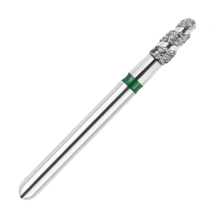 ODS Turbo ODS Spiralkool FG #849T.018 Coarse Grit Round End Taper Diamond Turbo Cutting Bur, 5/Pk