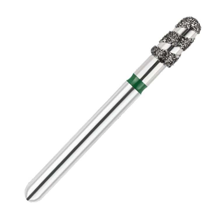 ODS Turbo ODS Spiralkool FG #849T.022 Coarse Grit Round End Taper Diamond Turbo Cutting Bur, 5/Pk