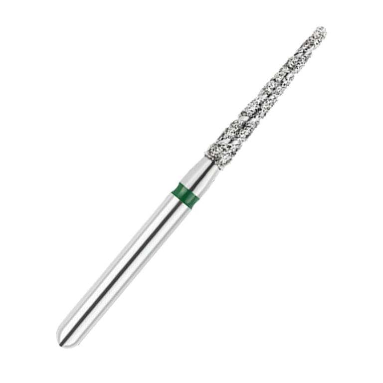 ODS Turbo ODS Spiralkool FG #850T.014 Coarse Grit Round End Taper Diamond Turbo Cutting Bur, 5/Pk