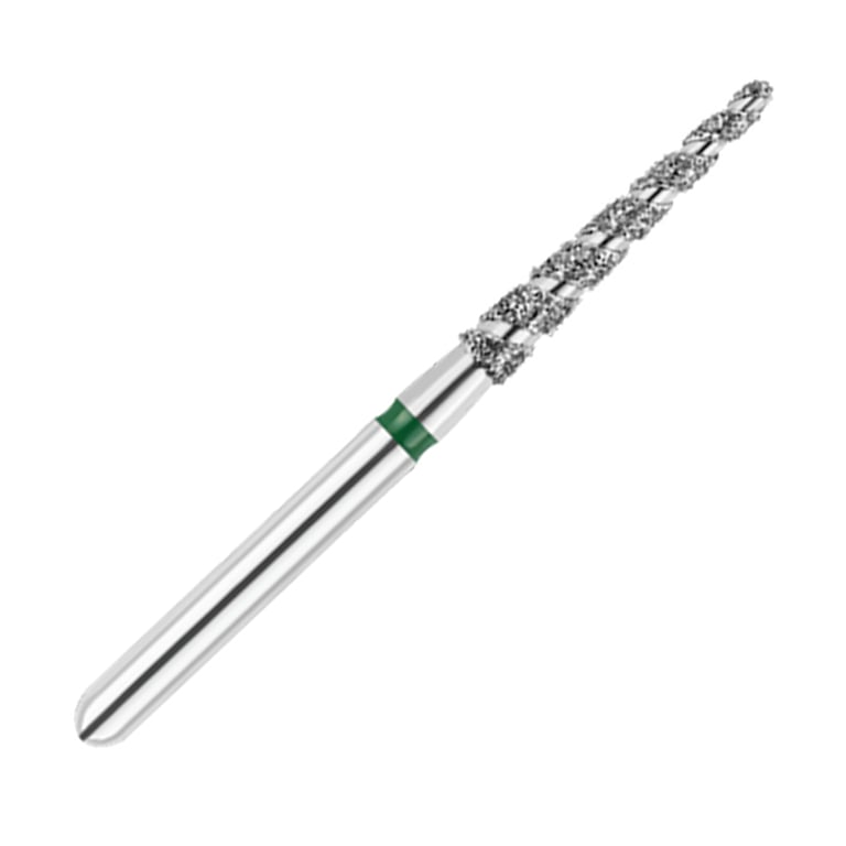 ODS Turbo ODS Spiralkool FG #850T.016 Coarse Grit Round End Taper Diamond Turbo Cutting Bur, 5/Pk