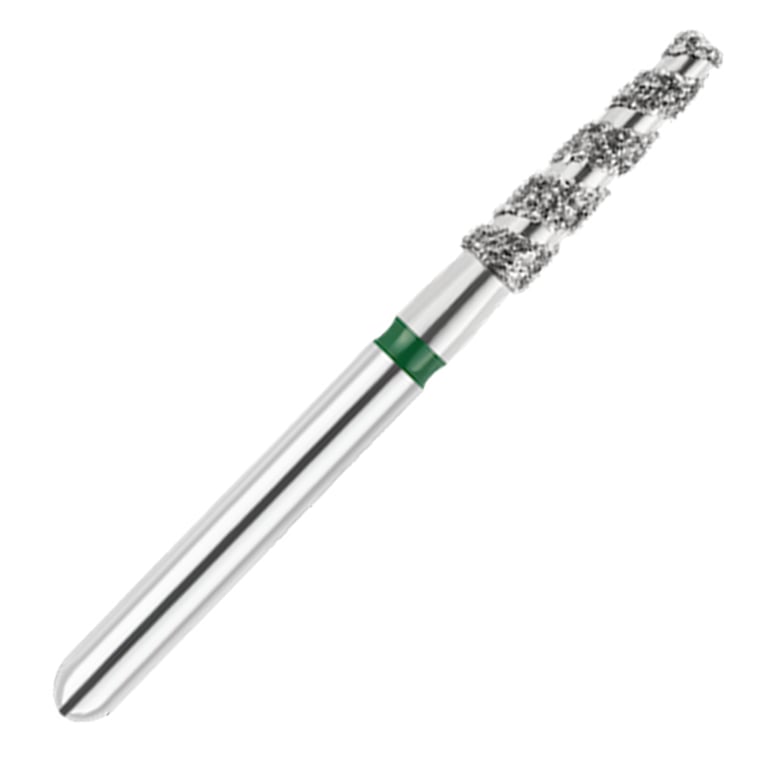 ODS Turbo ODS Spiralkool FG #854T.018 Coarse Grit Round End Taper Diamond Turbo Cutting Bur, 5/Pk