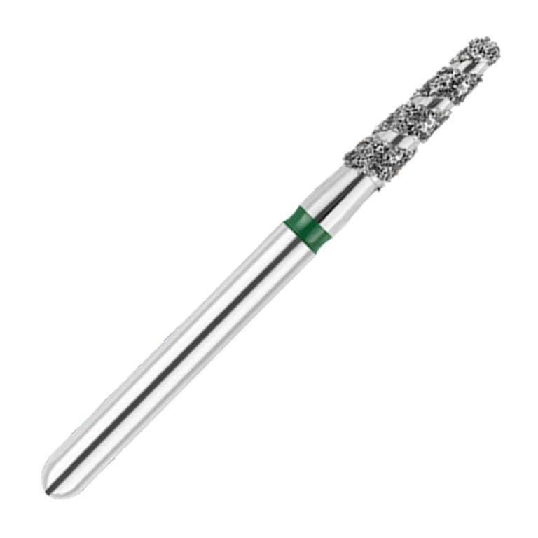 ODS Turbo ODS Spiralkool FG #855T.018 Coarse Grit Round End Taper Diamond Turbo Cutting Bur, 5/Pk