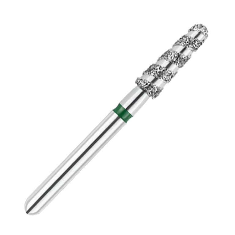 ODS Turbo ODS Spiralkool FG #855T.023 Coarse Grit Round End Taper Diamond Turbo Cutting Bur, 5/Pk