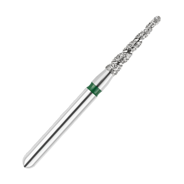ODS Turbo ODS Spiralkool FG #856T.014 Coarse Grit Round End Taper Diamond Turbo Cutting Bur, 5/Pk
