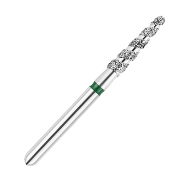 ODS Turbo ODS Spiralkool FG #856T.018 Coarse Grit Round End Taper Diamond Turbo Cutting Bur, 5/Pk
