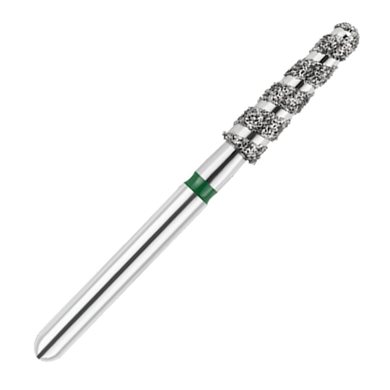 ODS Turbo ODS Spiralkool FG #856T.023 Coarse Grit Round End Taper Diamond Turbo Cutting Bur, 5/Pk
