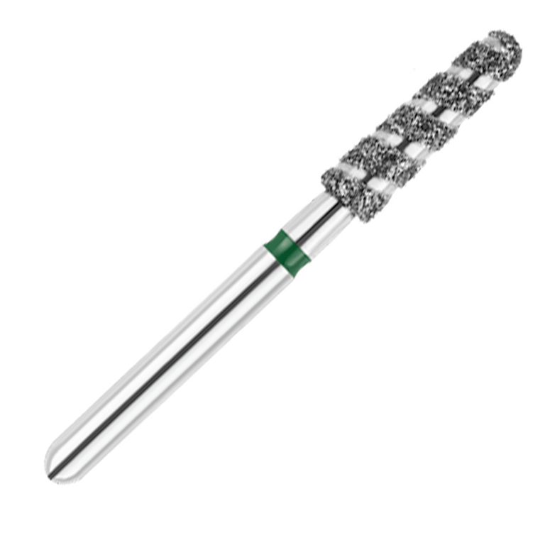 ODS Turbo ODS Spiralkool FG #856T.024 Coarse Grit Round End Taper Diamond Turbo Cutting Bur, 5/Pk