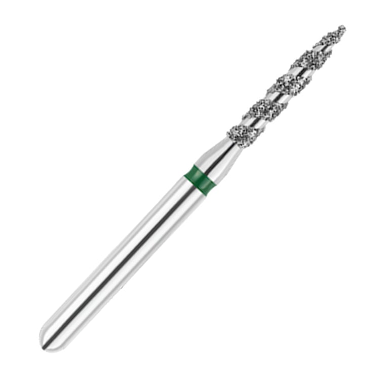 ODS Turbo ODS Spiralkool FG #862T.012 Coarse Grit Flame Shaped Diamond Turbo Cutting Bur, 5/Pk