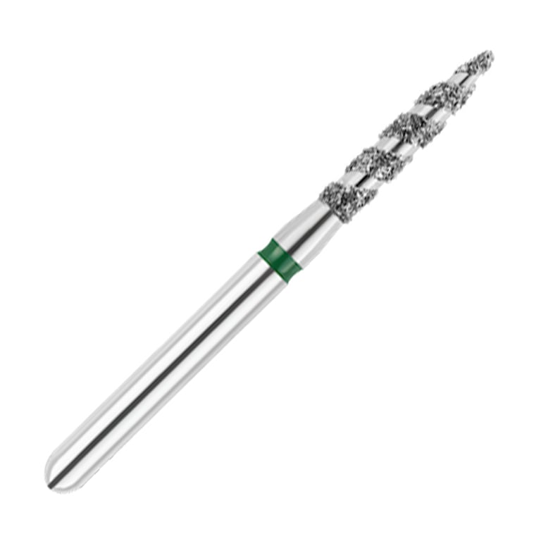 ODS Turbo ODS Spiralkool FG #862T.014 Coarse Grit Flame Shaped Diamond Turbo Cutting Bur, 5/Pk