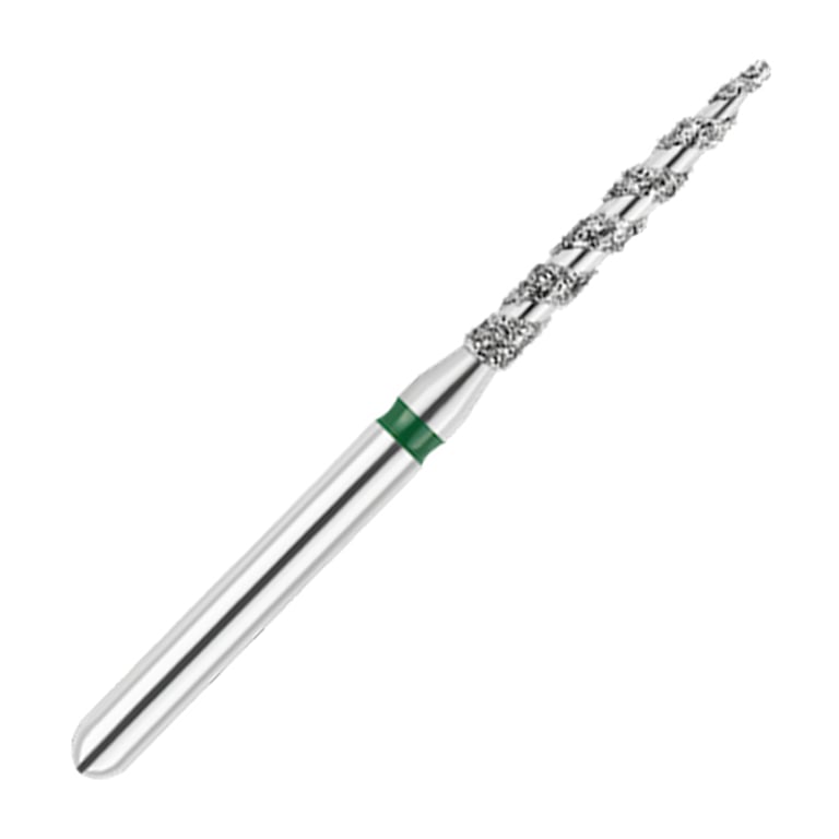 ODS Turbo ODS Spiralkool FG #863T.012 Coarse Grit Flame Shaped Diamond Turbo Cutting Bur, 5/Pk