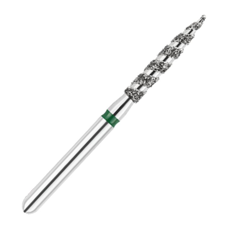 ODS Turbo ODS Spiralkool FG #863T.016 Coarse Grit Flame Shaped Diamond Turbo Cutting Bur, 5/Pk