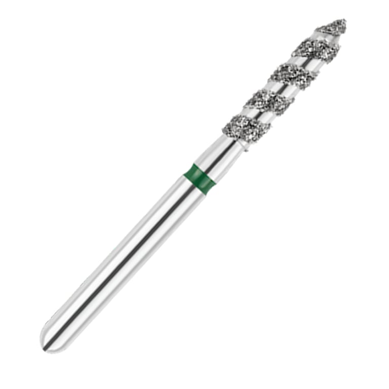 ODS Turbo ODS Spiralkool FG #868T.018 Coarse Grit Flame Shaped Diamond Turbo Cutting Bur, 5/Pk