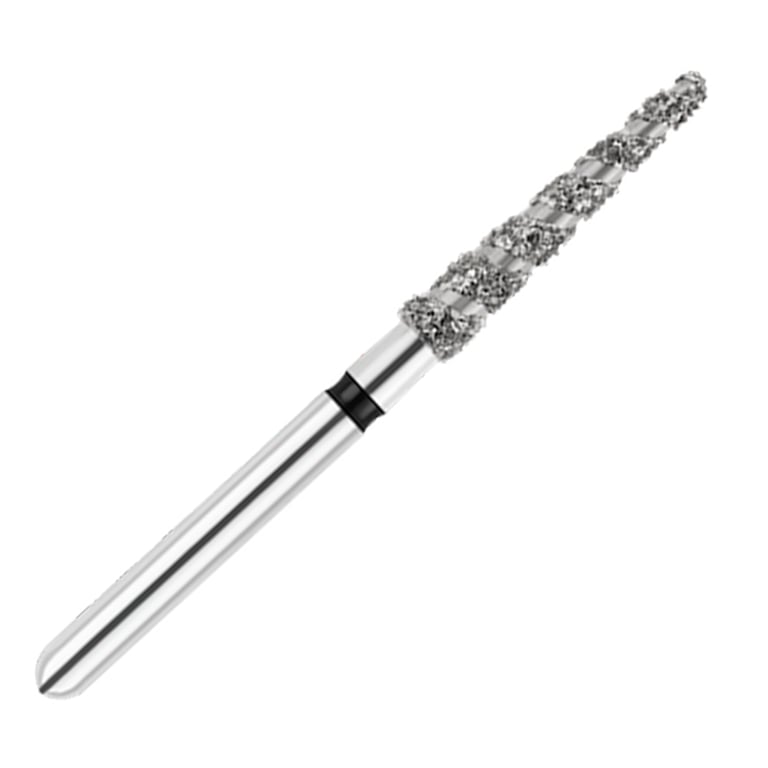 ODS Turbo ODS Spiralkool FG #850T.018 Super Coarse Grit Round End Taper Diamond Turbo Cutting Bur