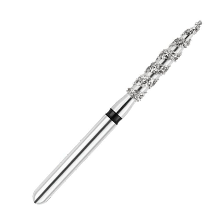 ODS Turbo ODS Spiralkool FG #863T.016 Super Coarse Grit Flame Shaped Diamond Turbo Cutting Bur