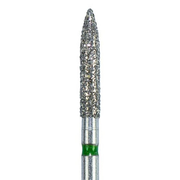 ODS Precision FG #862.018 Coarse Grit Flame Shaped Diamond Burs, 10/Pk. Head diameter : 1.8mm