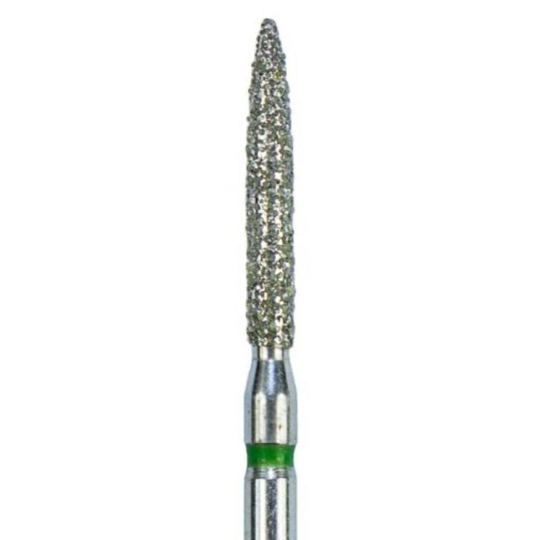 ODS Precision FG #863.014 Coarse Grit Flame Shaped Diamond Burs, 10/Pk. Head diameter : 1.4mm