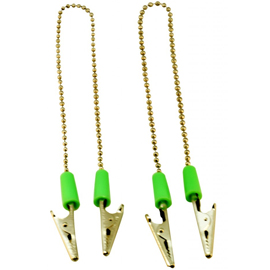 House Brand Dental Bib Clip - Beaded Chain with Alligator Clips, Highly Durable nickle plated