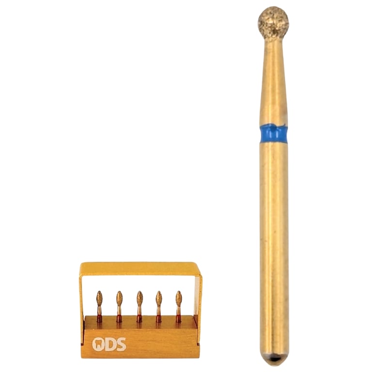ODS Precision FG #801.018 Medium, Round, Zirconia Cutting Diamond Bur, 5/Pk. Designed for quick
