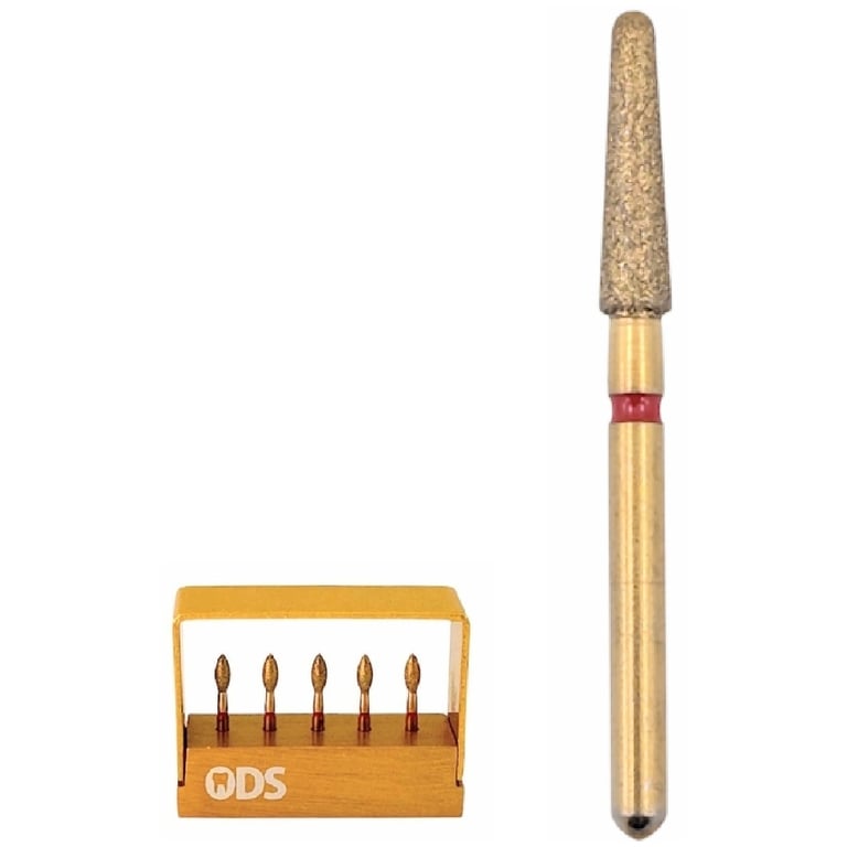ODS Precision FG #856.021 Fine, Round End Taper, Zirconia Cutting Diamond Bur 5/Pk. Designed