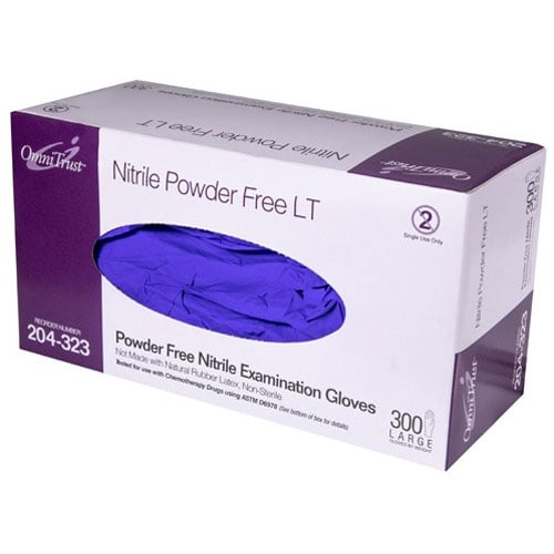 OmniTrust Ultimate Nitrile LT Exam Gloves - Large 300/Box. Chemo Rated, Powder-Free, Lightweight