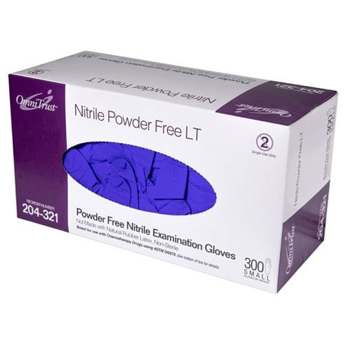OmniTrust Ultimate Nitrile LT Exam Gloves - Small 300/Box. Chemo Rated, Powder-Free, Lightweight