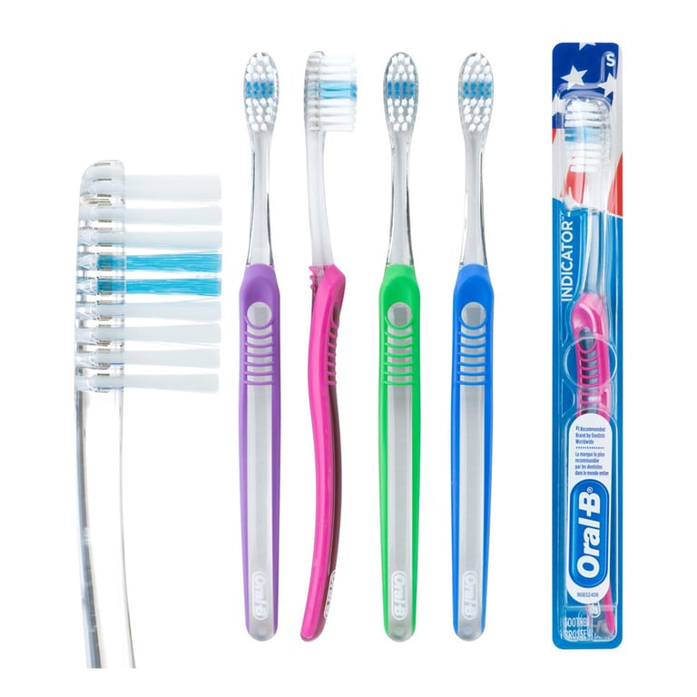 OralB Indicator Toothbrush, 35Tuft, Soft, Assorted, 12/Pk Net32