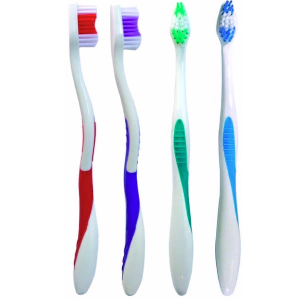 Oraline Twist Toothbrush, 28 Tuft, 2-Color Bristles, 4 Assorted Colors, 144/cs