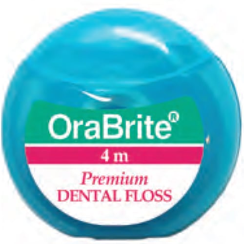 Oraline Patient Size Wax Floss, PTFE Premium, Plain, 4m, 144/cs
