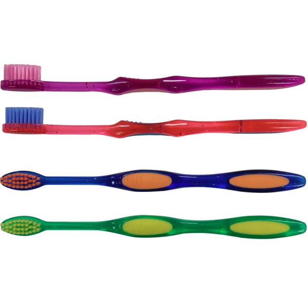 Oraline Youth Sparkle Toothbrush, 32 Tuft, 2 Color Handle, 4 Assorted Colors, 72/cs