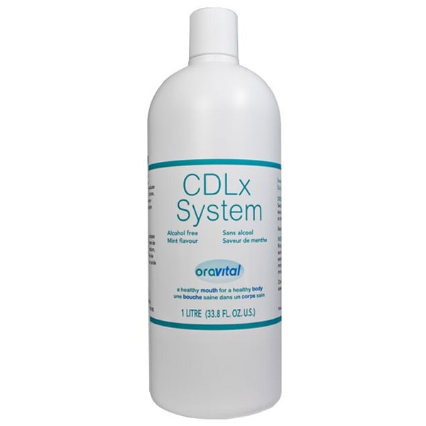 OraVital CDLx Rinse - Mint, 1 Liter (33.8 oz) Bottle. Alcohol free, acidified sodium chloride