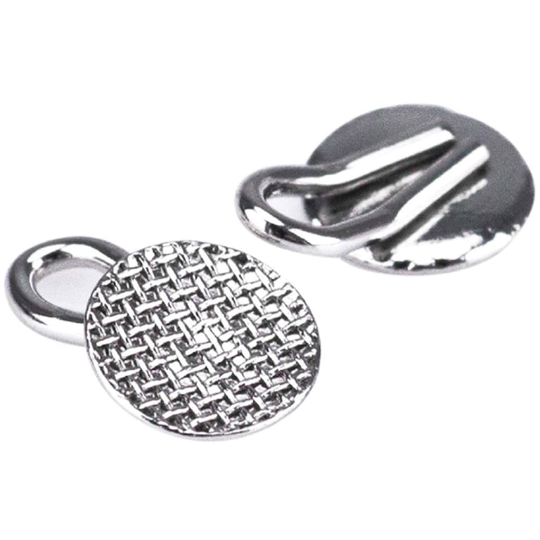 Ortho Shop America Stainless Steel Bondable Caplin Hooks, Round Base, 10/Pk. 80-gauge mesh base